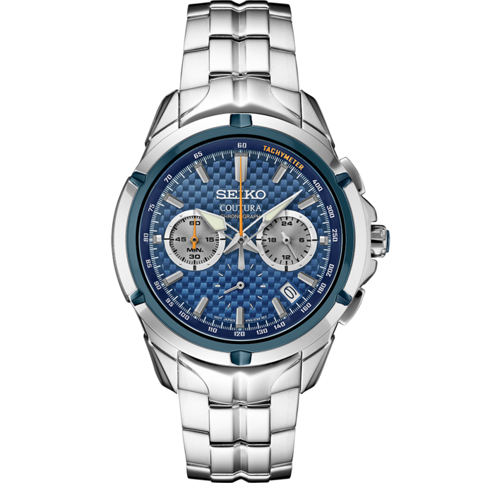 Seiko men's two tone 2025 bracelet quartz chronograph watch